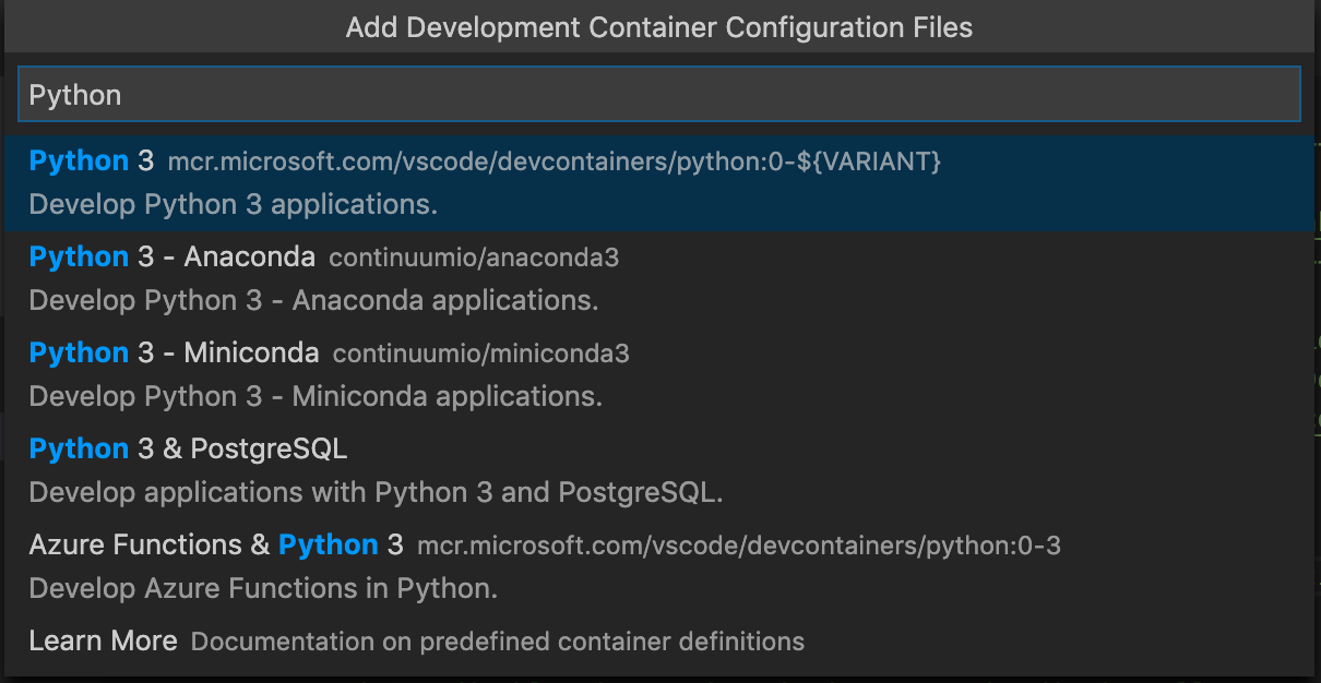 select container